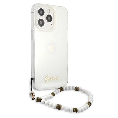 4. Etui Guess White Pearl na iPhone 13 Pro / iPhone 13 - przezroczyste