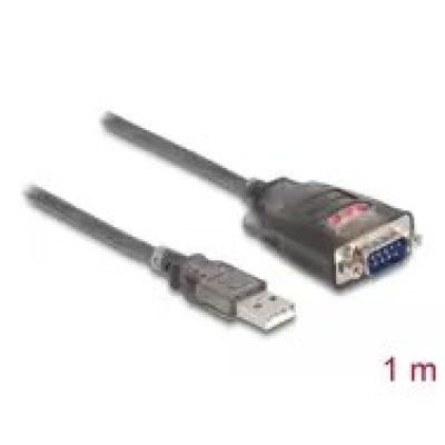 4. DeLOCK Adapter USB 2.0 Typu-A na 1 x złącze męskie szeregowe RS-232 D-Sub 9 pinów z wkrętami, 3 x LED, 1 m