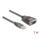 4. DeLOCK Adapter USB 2.0 Typu-A na 1 x złącze męskie szeregowe RS-232 D-Sub 9 pinów z wkrętami, 3 x LED, 1 m