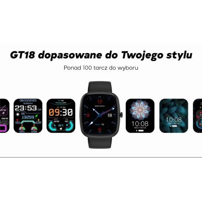 15. Smartwatch Damski GRAVITY GT18-3 Różowy Pasek Silikonowy + Granatowy Pasek