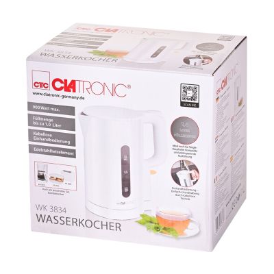 7. Czajnik elektryczny 1L WK 3834 CLATRONIC biały