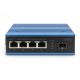 3. Przemysłowy switch 4x 1000Base-TX PoE 120W + 1x 1000Base-FX (bez modułu) DIN rozszerzony zakres temp