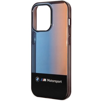 6. Etui BMW Half Tricolor na iPhone 14 Pro Max 6,7" - czarne