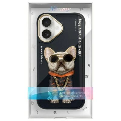 11. Etui Nimmy Glasses Cool Dog na iPhone 16 - czarne