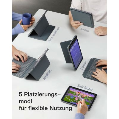 3. Klawiatura Inateck iPad 11" iPad Air 4-6 QWERTZ szary