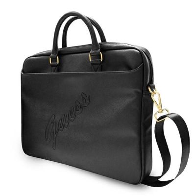 2. Torba Guess Saffiano Script na laptopa 16" - czarna