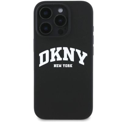 3. Etui DKNY Silicone White Printed Logo MagSafe na iPhone 16 Pro Max - czarne