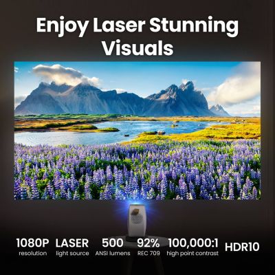 10. Projektor Benq GV50 | Full HD (1920x1080) | 500 ANSI lumenów | Biały/Szary | Sieć Wi-Fi