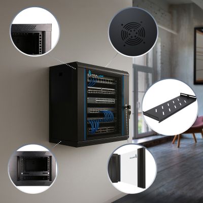 4. Extralink LITE 9U 530X400 WALL-MOUNTED RACKMOUNT CABINET BLACK Szafa wisząca