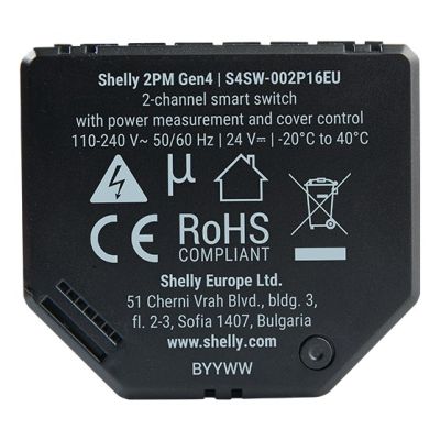 2. Shelly 2PM Gen4 Mechanizm okiennic/żaluzji 2 kan.