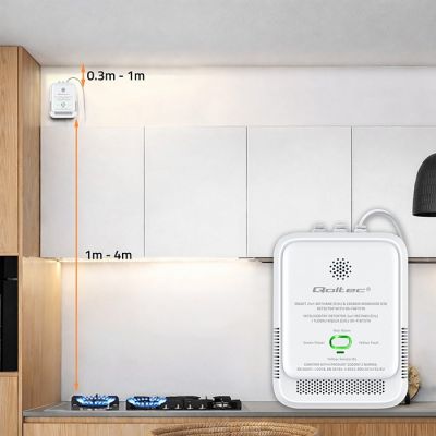 3. QOLTEC CZUJNIK WYCIEKU GAZU ZIEMNEGO I TLENKU WĘGLA (CZADU) | TUYA | WI-FI | ALARM 85DB | LED