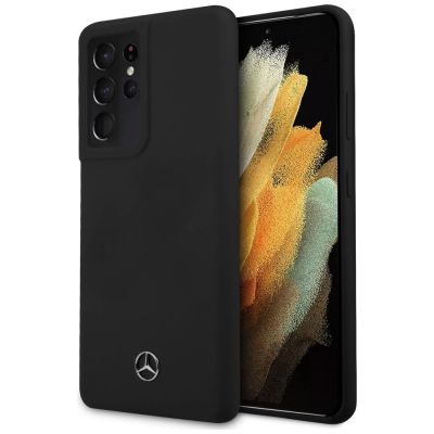Etui Mercedes Silicone Line na Samsung Galaxy S21 Ultra - czarne