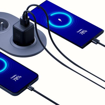 2. Ładowarka sieciowa 3mk Hyper GaN Charger 20W QC4+ PD PPS USB-C USB-A - czarna