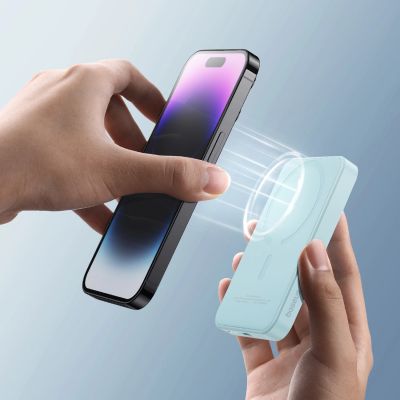 8. Mini powerbank Baseus 5000mAh 20W + kabel USB-C (20V/3A) - niebieski