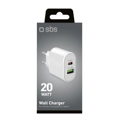 3. Ładowarka sieciowa SBS TETRPD20W 20W USB-A USB-C z Power Delivery - biała