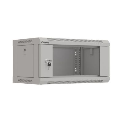 29. LANBERG SZAFA INSTALACYJNA RACK WISZĄCA 19" 4U 540X350 SZARA DRZWI PRZESZKLONE (FLAT PACK)
