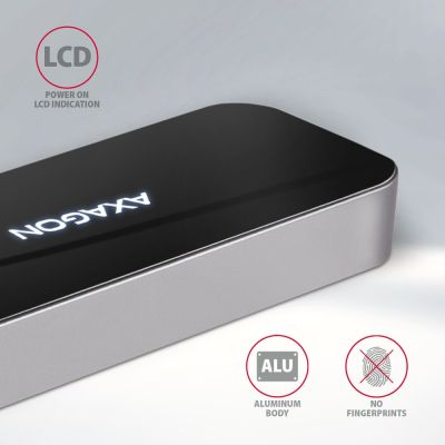 7. Axagon HMC-6H4A stacja dokująca Przewodowa USB 3.2 Gen 1 (3.1 Gen 1) Type-C Czarny, Szary