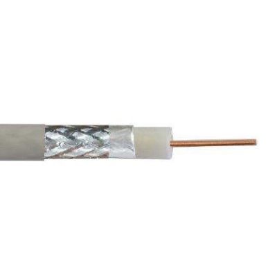 Kabel koncentryczny DIGITUS RG-6, 1.05mm Cu 75 Ohm, ekran (2x folia +oplot 77%), Eca, PVC,305m,biały