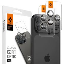 Osłona aparatu Spigen Optik.tR EZ Fit Camera Protector na iPhone 14 Pro / Pro Max / 15 Pro / Pro Max - tytan naturalny 2 szt.
