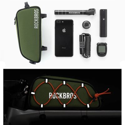 5. Torba rowerowa Rockbros TL004 ROAD TO SKY 0,7 l na ramę wodoodporna - zielona