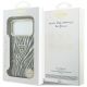 8. Etui Guess IML Zebra Glitter Triangle Logo MagSafe na iPhone 17 Pro Max / 18 Pro Max  - srebrne