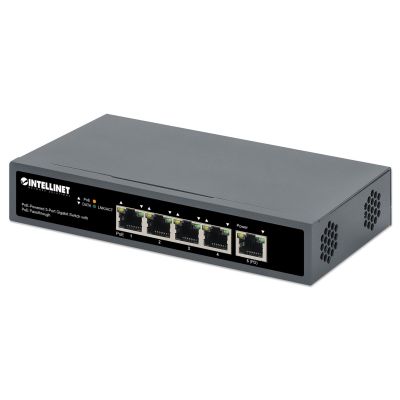 7. Switch Gigabit 5x PoE Passthrough zasilany PoE lub AC, 95W