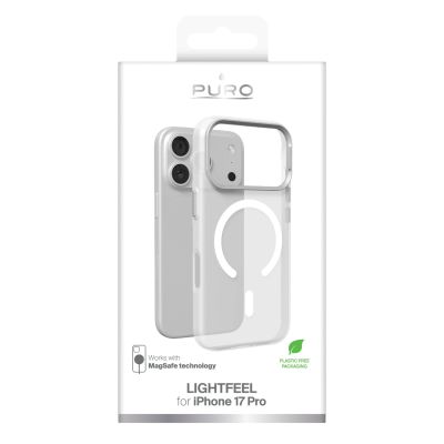 2. Etui Puro Lightfeel na iPhone 17 Pro kompatybilne z MagSafe - przezroczysto-białe