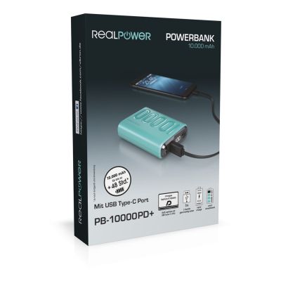6. RealPower B-10000PD+ Nutopia 10000 mAh Niebieski