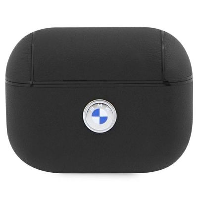 Etui BMW Geniune Leather Silver Logo na AirPods Pro 2 (2022/2023) - czarne