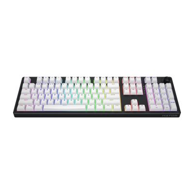 16. HATOR Skyfall Wireless 100 klawiatura Gaming USB + RF Wireless + Bluetooth QWERTY US English Czarny, Biały