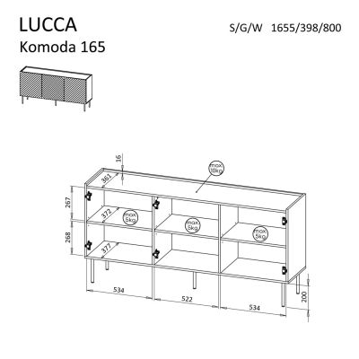 4. Komoda 3D LUCCA 165x40x80 biały
