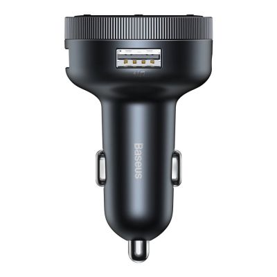 3. Baseus Enjoy transmiter FM ładowarka samochodowa LED 2x USB / 3,5mm jack bezprzewodowy odtwarzacz MP3 Bluetooth 5.0 3.4A czarny (CCLH-01)