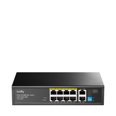 4. Switch CUDY FS1010PG 8-Port 10/100M PoE+ 120W 2xGbE Uplink