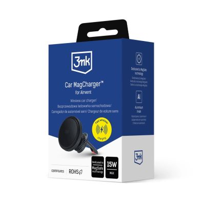 3. Uchwyt samochodowy 3mk Car MagCharger do kratki nawiewu - czarny