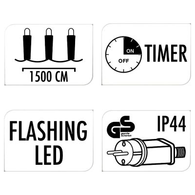 22. LAMPKI CHOINKOWE ŁAŃCUCH ŚWIETLNY 750 LED FLASH CIEPŁY BIAŁY