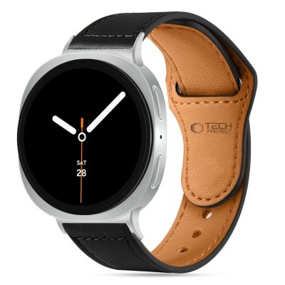 3. Pasek Tech-Protect Leatherfit na Samsung Galaxy Watch 40 / 44 / 46 mm - czarny