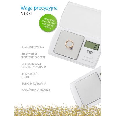 5. Waga precyzyjna Adler AD 3161 (kolor biały)