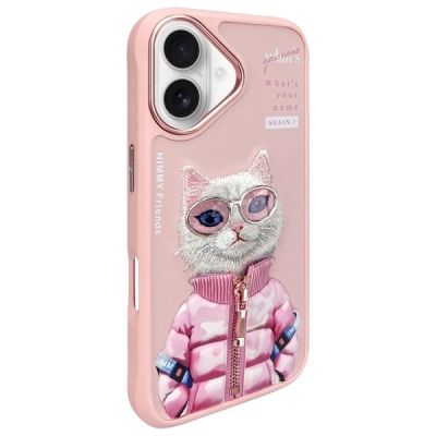 2. Etui Nimmy Cool&Cute 2.0 Cat na iPhone 16 - różowy