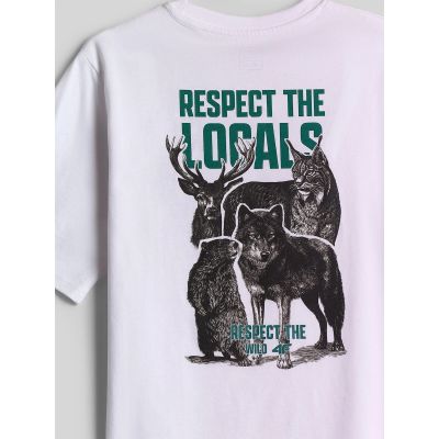 7. T-shirt regular z nadrukiem chłopięcy 4F 4FJKAW26TTSHM4457-10S