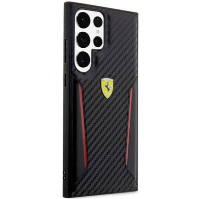 4. Etui Ferrari Carbon Contrast Edges na Samsung Galaxy S23 Ultra - czarny