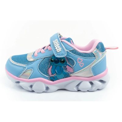 2. Leomil buty sportowe dziecięce sneakersy Stitch lekkie na rzep LED niebieskie