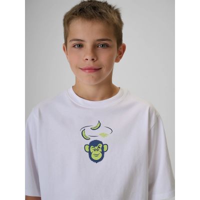 3. T-shirt loose z nadrukiem chłopięcy 4F 4FJRSS26TTSHM4276-10S