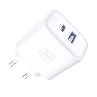 2. Ładowarka sieciowa 3mk DualCharge 20W PD3.0 QC 3.0 PPS USB 1A1C - biała