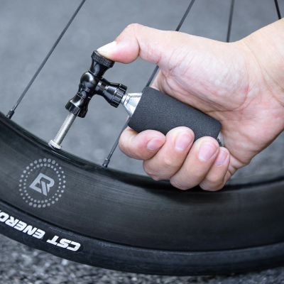 5. Pompka CO₂ Rockbros głowica zawór ze stopu aluminium bez naboju kompatybilna z Presta/Schrader - czarna