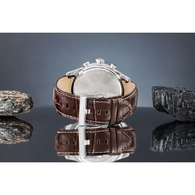 7. Zegarek Męski Giewont Chronograph Sapphire Srebrno Niebieski GW7650-A5