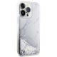 4. Etui Guess Liquid Glitter Marble na iPhone 14 Pro Max - białe