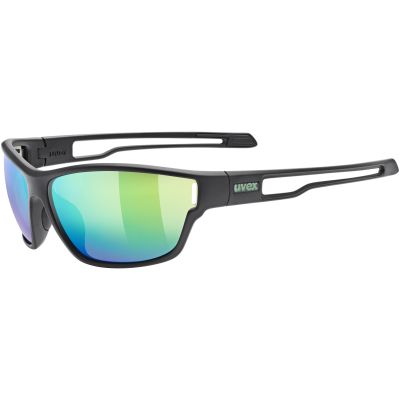 3. Okulary rowerowe Uvex Sportstyle 806 - black matt/mirror green