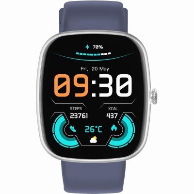 3. Smartwatch Męski GRAVITY GT18-6 Czarny Pasek Silikonowy + Granatowy Pasek