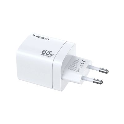 3. Ładowarka sieciowa GaN Wozinsky CGWCW 65W USB-A / 2 x USB-C - biała