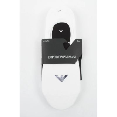 8. Emporio Armani skarpety mikrostopki Calza bawełna białe 3-Pack